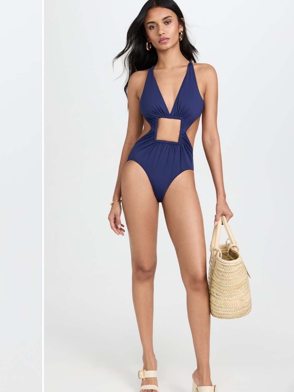 NWT Staud Liberty Navy One-Piece Swimsuit with Cutout Detail, M - Picture 4 of 10